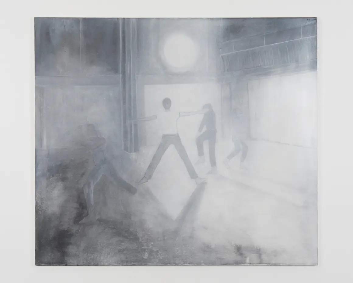 Silke Otto-Knapp, “Moontrail (Trio A)”, 2010, watercolor and gouache on canvas, 140.5 x 160.5 cm © Estate of Silke Otto-Knapp / Photo: Kenji Takahashi